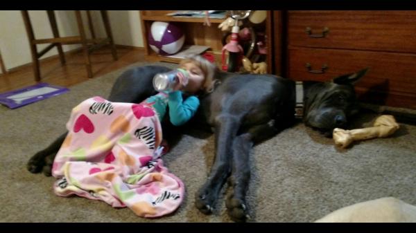 Neveah and Her Dane